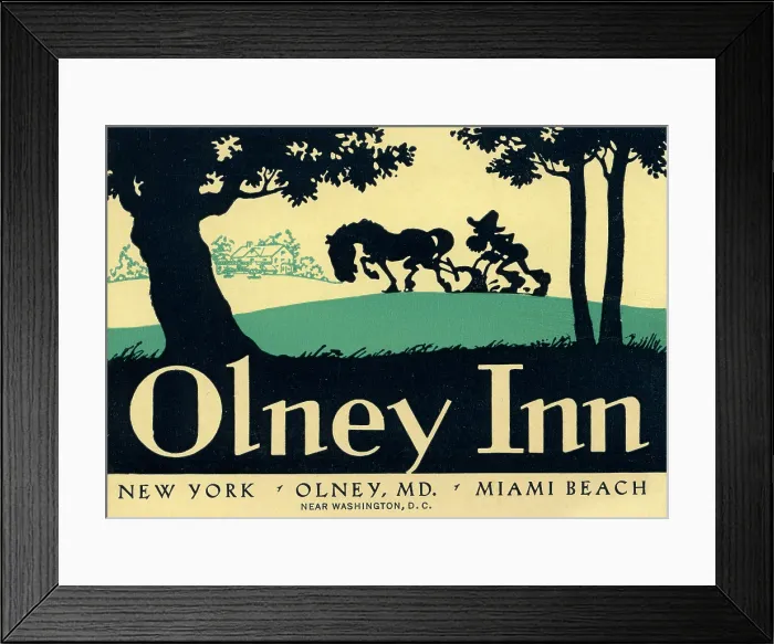 Framed Print : Olney Inn. USA - 1940: A menu for Olney Inn reads 'Olney Inn NewYork Framed Print : Olney Inn. USA - 1940: A menu for Olney Inn reads 'Olney Inn NewYork