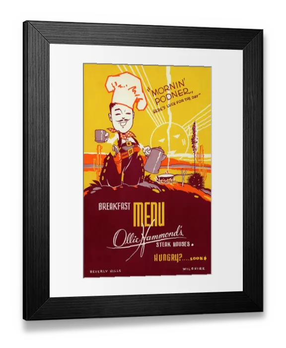Framed Print : Ollie Hammond's Steak Houses