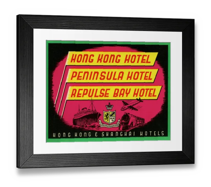 Framed Print : Hong Kong Hotel, Peninsula Hotel, Repulse Bay Hotel Framed Print : Hong Kong Hotel, Peninsula Hotel, Repulse Bay Hotel