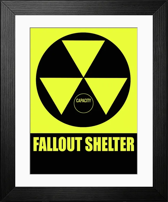 Framed Print : Fallout Shelter Sign Framed Print : Fallout Shelter Sign