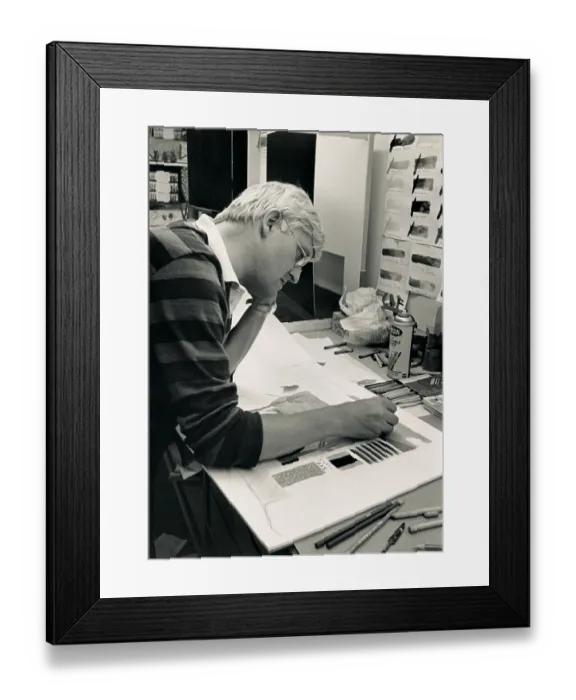 Framed Print : David Hockney In His Studio Framed Print : David Hockney In His Studio