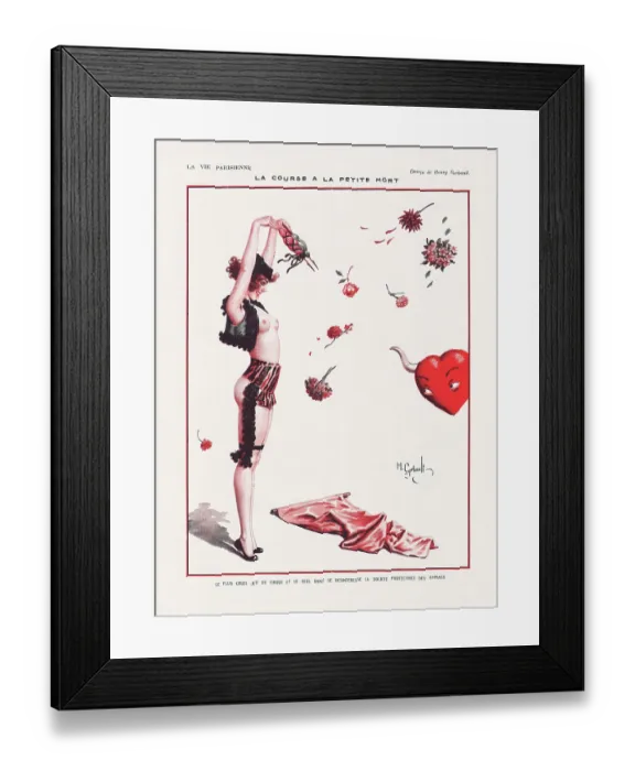 Framed Print : La course à la petite mort. La Vie Parisienne Magazine Cover, 1922. From a private collection