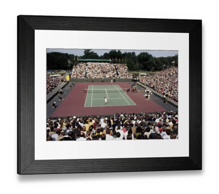 Framed Print : Stan Smith Vs Ilie Nastase At Davis Cup