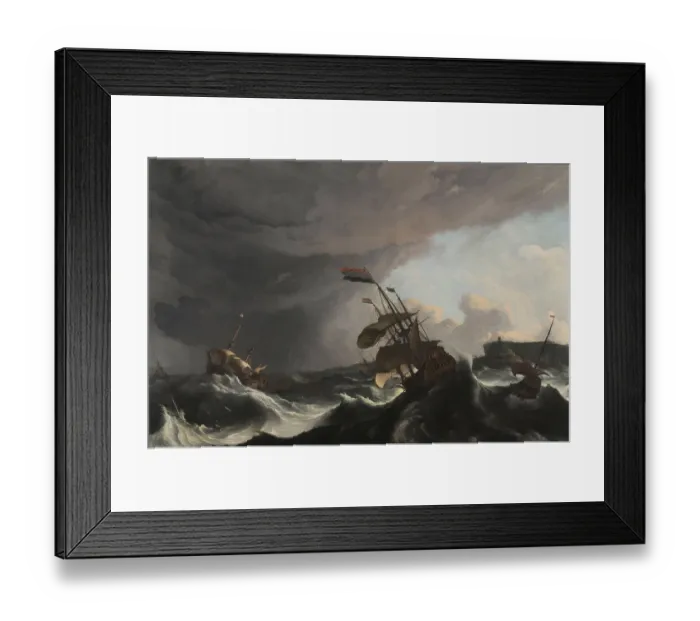Framed Print : Warships In A Heavy Storm