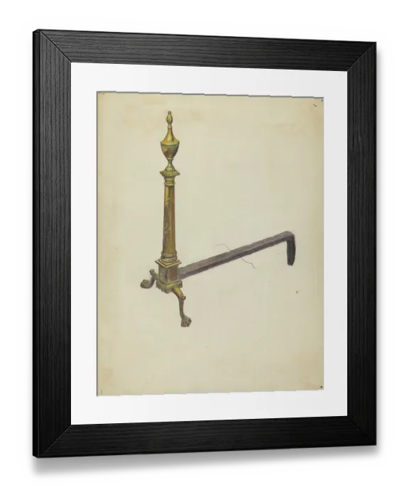 Framed Print : Andiron, circa 1953. Artist Max Schwartz Framed Print : Andiron, circa 1953. Artist Max Schwartz