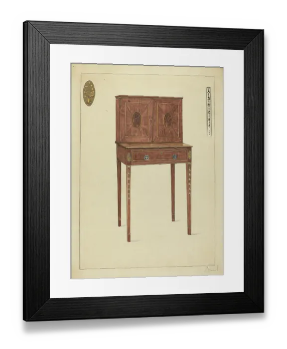 Framed Print : Ladys Writing Cabinet Framed Print : Ladys Writing Cabinet