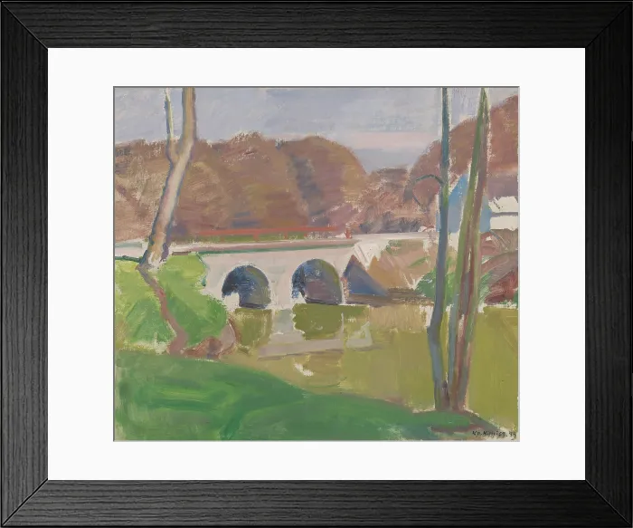 Framed Print : Landscape With Bridge Framed Print : Landscape With Bridge