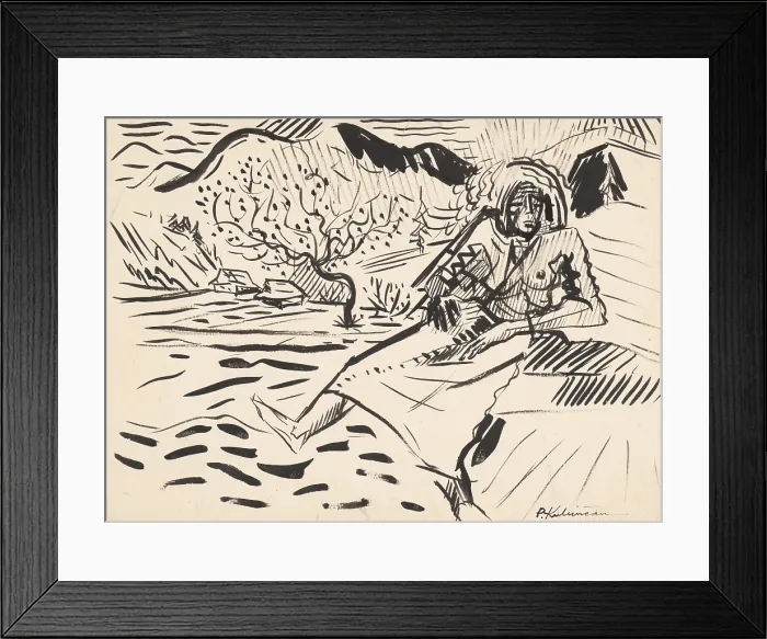 Framed Print : Seated Woman In The Countryside
