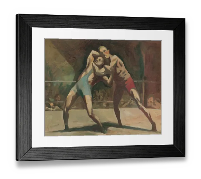 Framed Print : Wrestlers, 1942. Creator: Bedrich Hoffst‰dter Framed Print : Wrestlers, 1942. Creator: Bedrich Hoffst‰dter