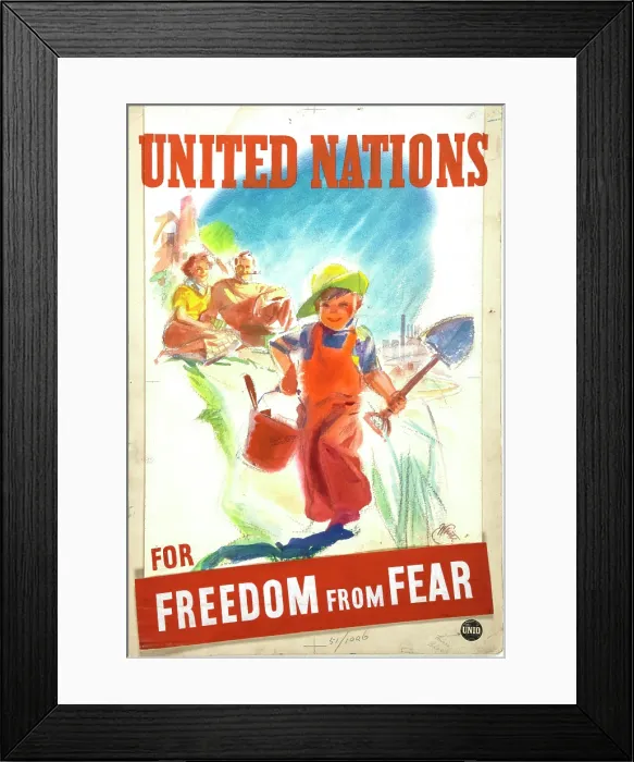 Framed Print : Unity Of Strength: United Nations For Freedom From Fear W Framed Print : Unity Of Strength: United Nations For Freedom From Fear W