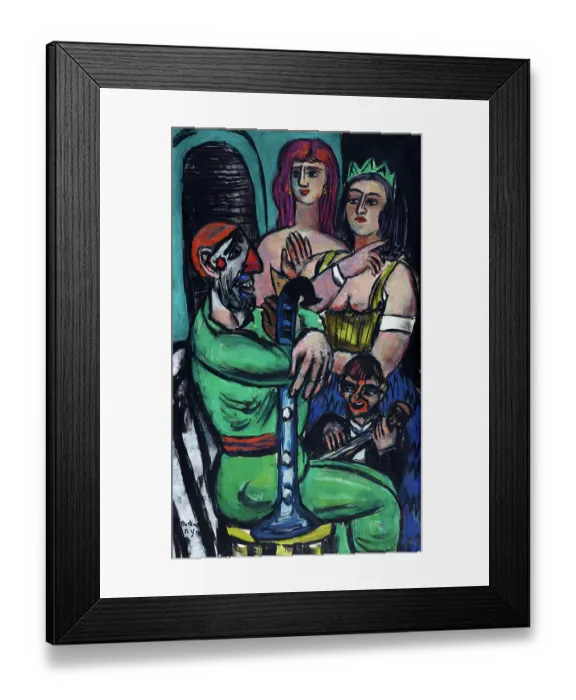 Framed Print : Clown With Women And Little Clown Framed Print : Clown With Women And Little Clown