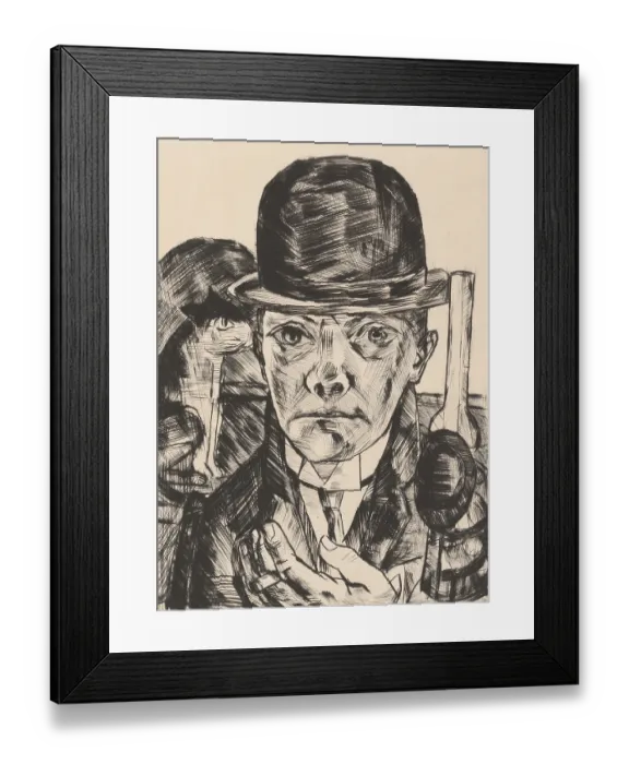 Framed Print : Self-Portrait In Bowler Hat (Selbstbildnis Mit Steifem Hut)