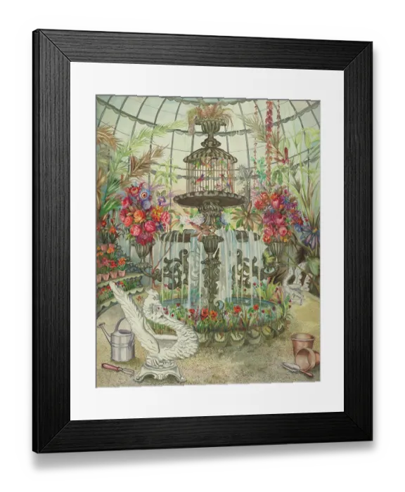 Framed Print : Conservatory Fountain Framed Print : Conservatory Fountain