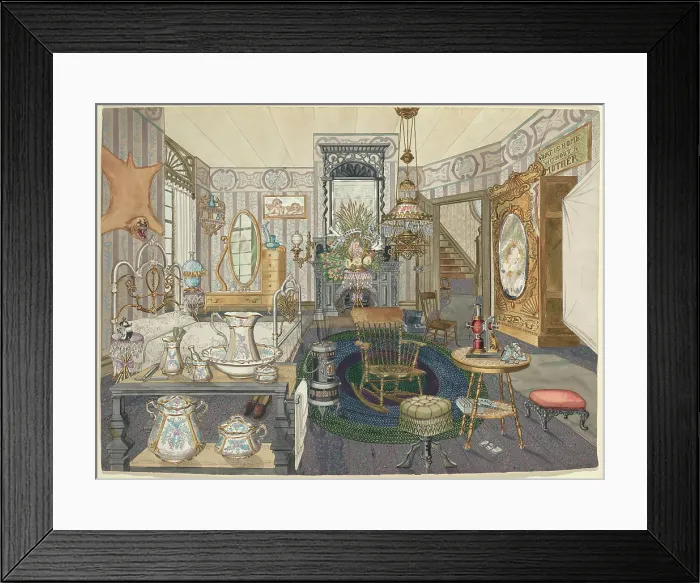 Framed Print : Room House Bed-Living Room Framed Print : Room House Bed-Living Room