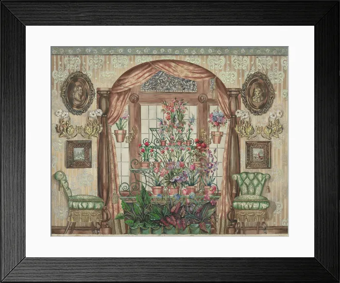 Framed Print : Conservatory Window With Flowers Framed Print : Conservatory Window With Flowers