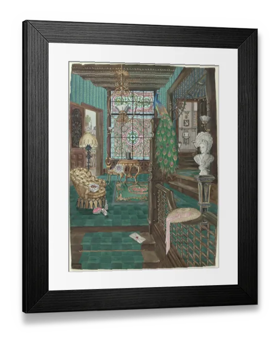 Framed Print : Second Floor Stair Landing And Hall
