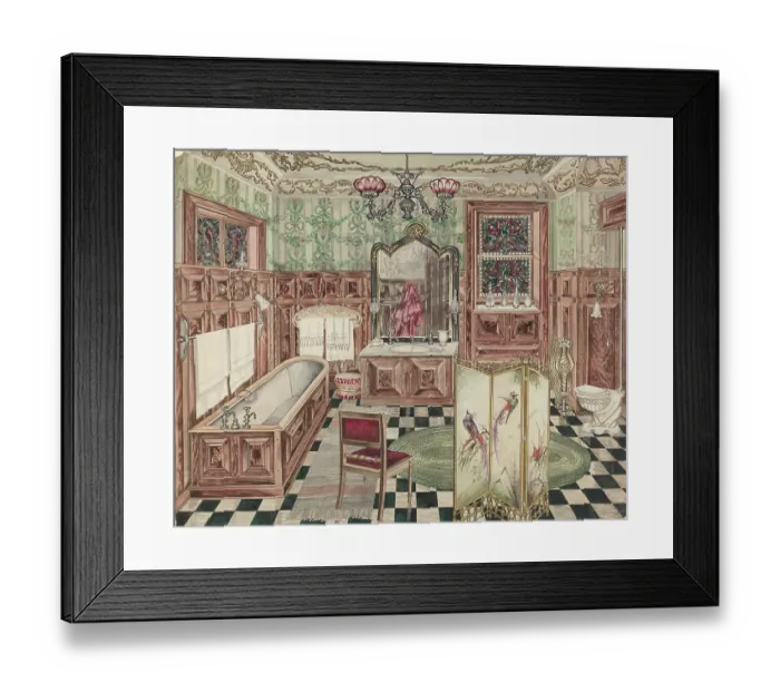 Framed Print : Bathroom, 1935 / 1942. Artist Perkins Harnly Framed Print : Bathroom, 1935 / 1942. Artist Perkins Harnly