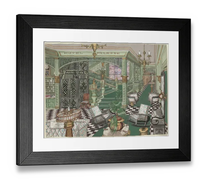 Framed Print : Melrose Hotel Lobby Framed Print : Melrose Hotel Lobby