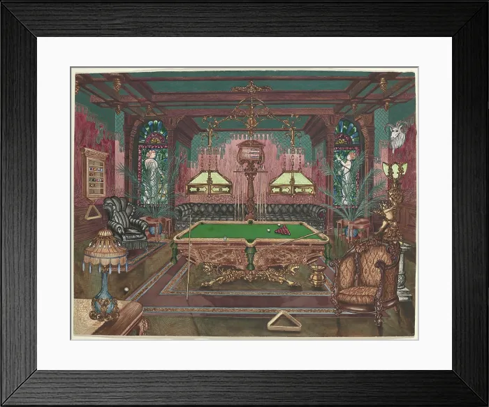 Framed Print : Pool Room, 1890, 1935 / 1942. Artist Perkins Harnly Framed Print : Pool Room, 1890, 1935 / 1942. Artist Perkins Harnly
