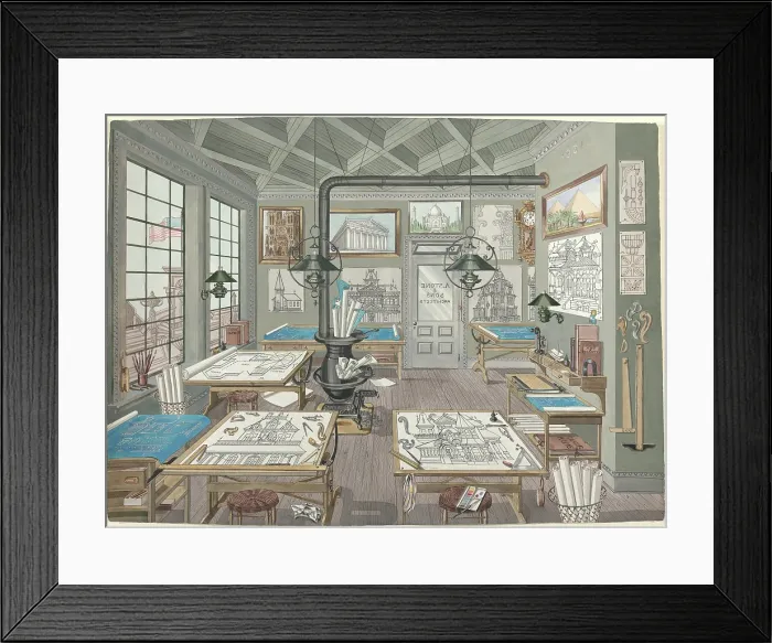 Framed Print : Architects Drafting Room Framed Print : Architects Drafting Room