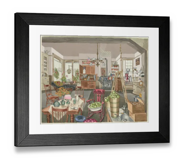 Framed Print : Semi-Rural Kitchen And Dining Room Framed Print : Semi-Rural Kitchen And Dining Room