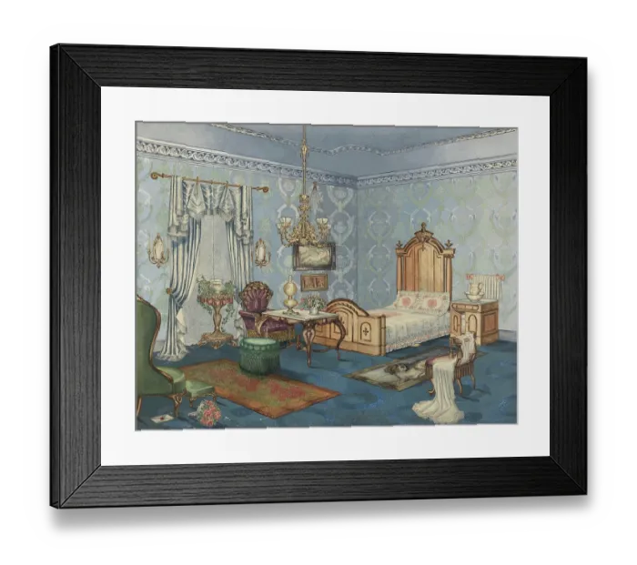 Framed Print : Bedroom, 1882, circa 1941. Artist Perkins Harnly Framed Print : Bedroom, 1882, circa 1941. Artist Perkins Harnly