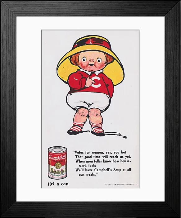 Framed Print : Suffragist Campell'S Soup Kid Framed Print : Suffragist Campell'S Soup Kid