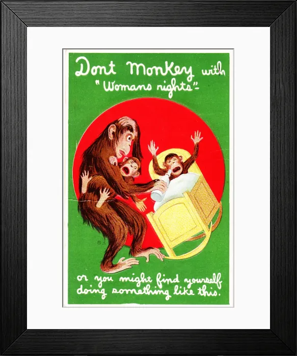 Framed Print : Suffrage Monkey Father Framed Print : Suffrage Monkey Father