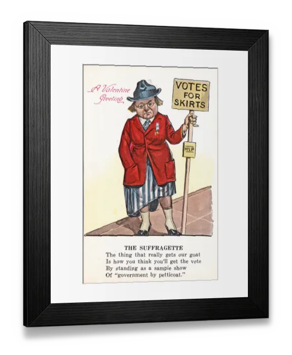Framed Print : Votes For Skirts Valentine Framed Print : Votes For Skirts Valentine