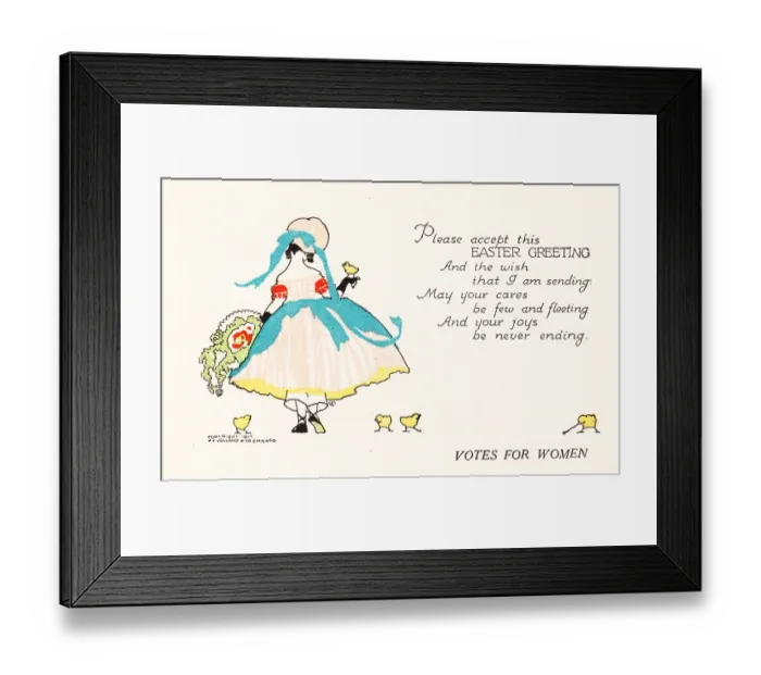 Framed Print : Pro-Suffrage Easter Card