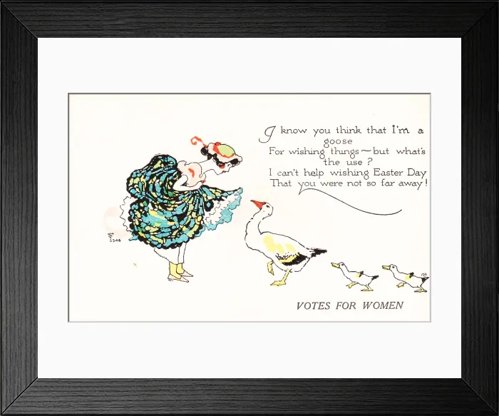 Framed Print : Easter Wish Suffrage Postcard Framed Print : Easter Wish Suffrage Postcard
