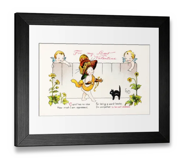 Framed Print : Fashionable Suffrage Cherub Framed Print : Fashionable Suffrage Cherub