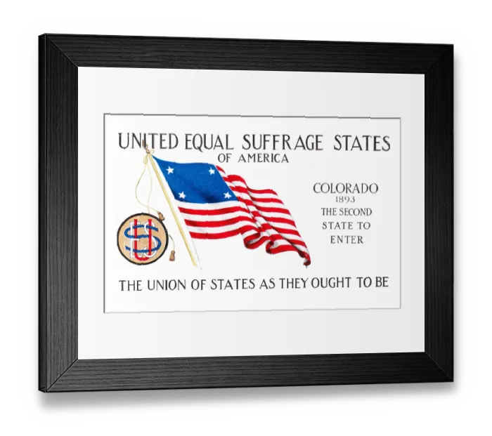 Framed Print : Colorado Suffrage Postcard Framed Print : Colorado Suffrage Postcard
