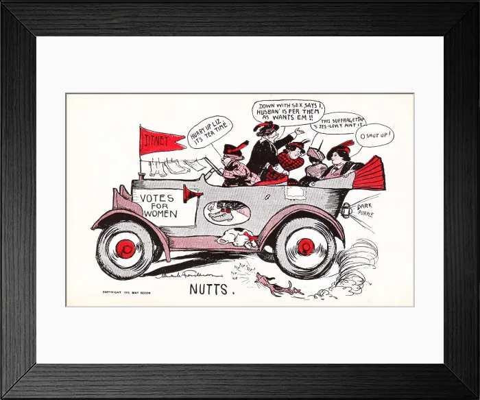 Framed Print : Suffrage Nutts Postcard Framed Print : Suffrage Nutts Postcard