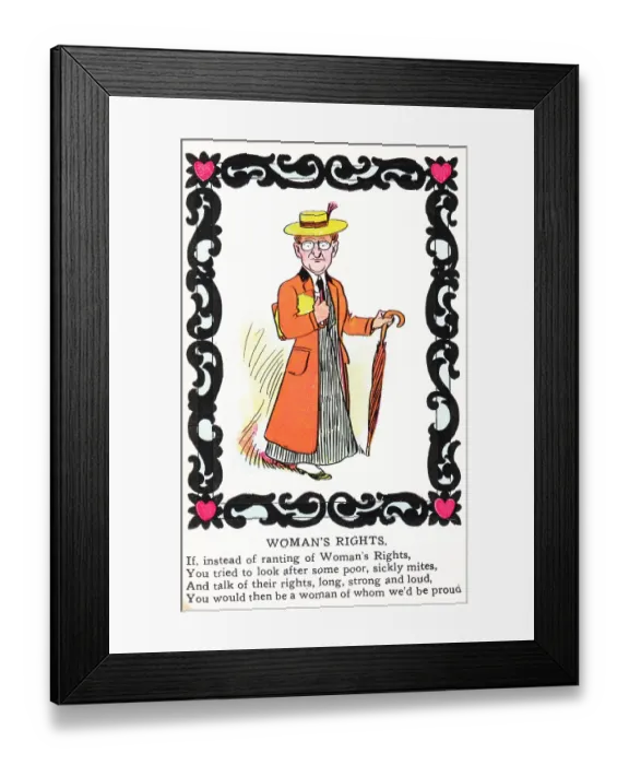 Framed Print : Selfish Suffragette Card
