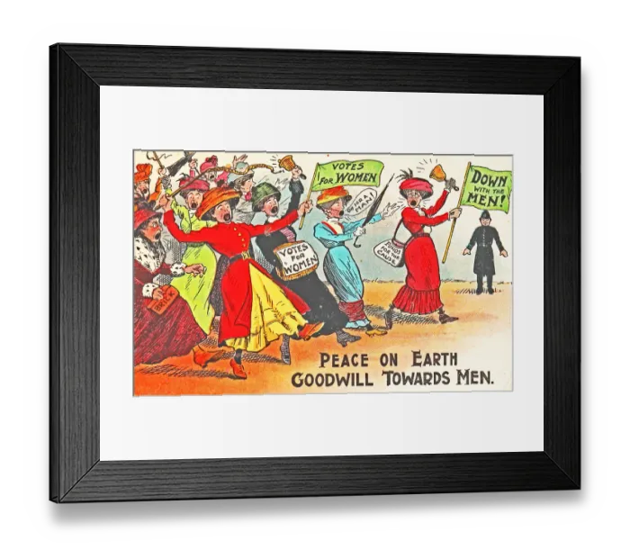 Framed Print : Anti-Suffrage Christmas Card Framed Print : Anti-Suffrage Christmas Card