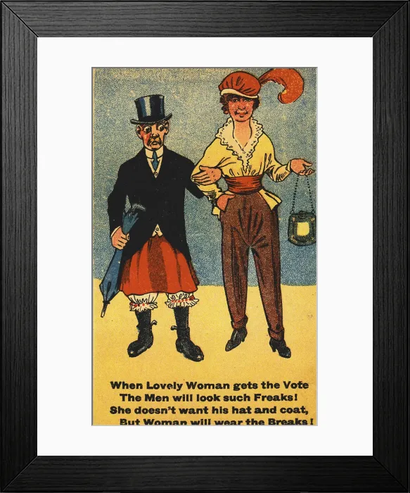 Framed Print : Suffrage Cross-Dressing Framed Print : Suffrage Cross-Dressing