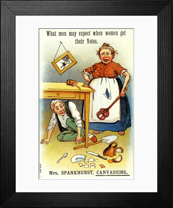 Framed Print : Mrs Spankhurst Card Framed Print : Mrs Spankhurst Card