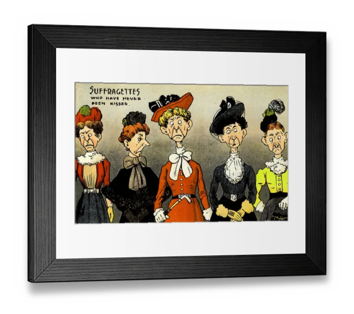 Framed Print : Never Kissed Suffragettes Framed Print : Never Kissed Suffragettes