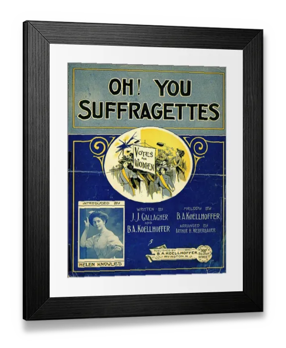 Framed Print : Suffragettes Sheet Music Framed Print : Suffragettes Sheet Music
