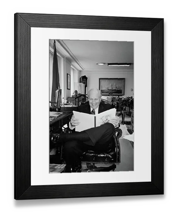 Framed Print : Vice President Dick Cheney Laughs at Pluggers Comics Framed Print : Vice President Dick Cheney Laughs at Pluggers Comics