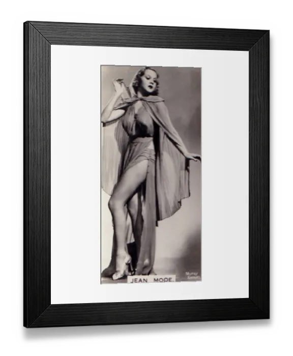 Framed Print : Burlesque Star Jean Mode, Glamour Girls of Stage and Screen series, Carerras collectible tobacco card, 1939 Framed Print : Burlesque Star Jean Mode, Glamour Girls of Stage and Screen series, Carerras collectible tobacco card, 1939