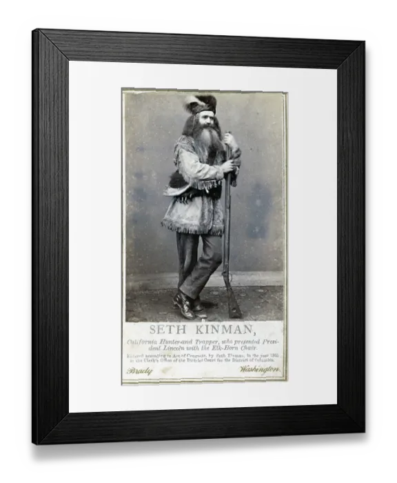 Framed Print : Vintage portrait of California Hunter Seth Kinman, 1864 Framed Print : Vintage portrait of California Hunter Seth Kinman, 1864