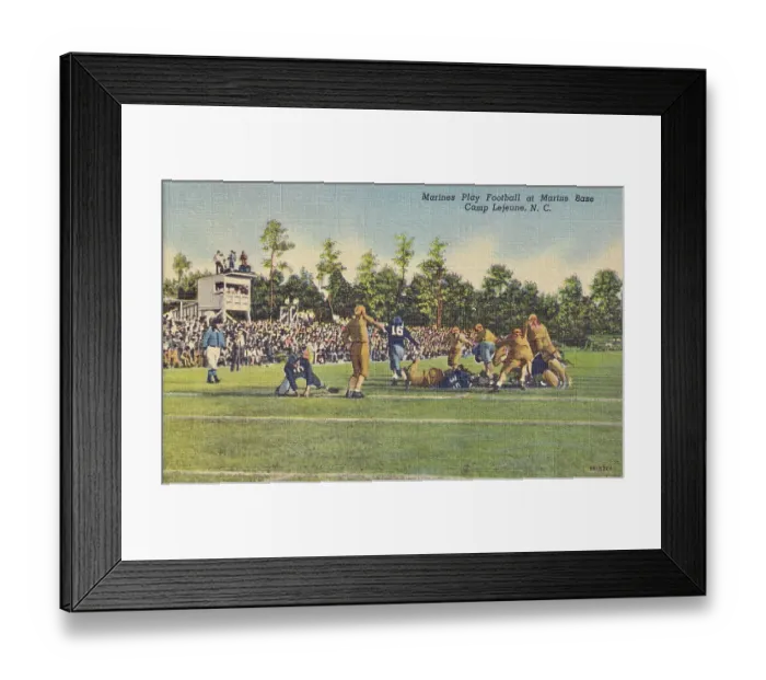 Framed Print : Vintage postcard series, Marine Base Camp Lejeune North Carolina, 1944 Framed Print : Vintage postcard series, Marine Base Camp Lejeune North Carolina, 1944