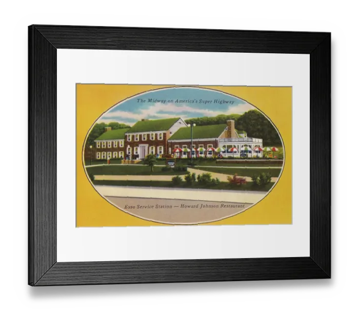 Framed Print : Vintage souvenir postcard, Pennsylvania Turnpike, the World's Greatest Highway series, ca 1944