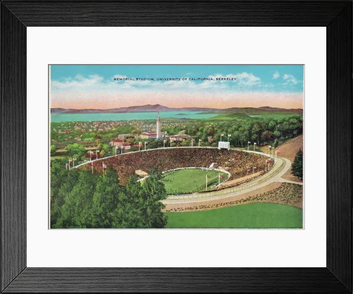 Framed Print : Vintage souvenir postcard, U.C. Berkeley Campus, ca 1941 Framed Print : Vintage souvenir postcard, U.C. Berkeley Campus, ca 1941