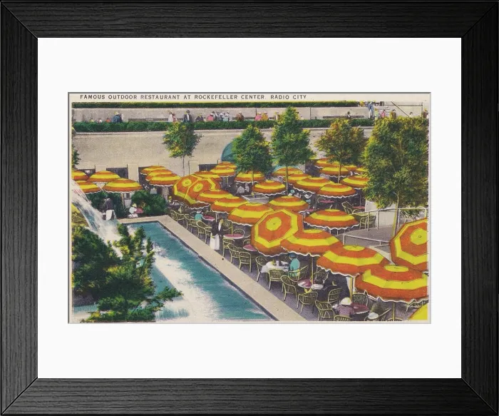 Framed Print : Vintage souvenir postcard, Rockefeller Center, NYC, New York, ca 1941 Framed Print : Vintage souvenir postcard, Rockefeller Center, NYC, New York, ca 1941
