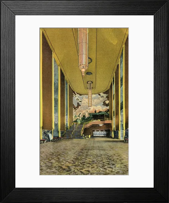 Framed Print : Vintage souvenir postcard, Rockefeller Center, NYC, New York, ca 1941 Framed Print : Vintage souvenir postcard, Rockefeller Center, NYC, New York, ca 1941