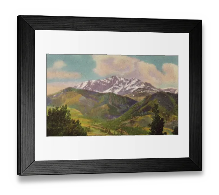 Framed Print : Vintage souvenir postcard, Yellowstone Souvenir Views series, 1940
