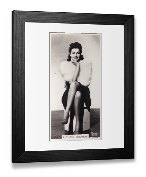 Framed Print : Helen Silver, Glamour Girls of Stage and Screen series, Carerras collectible tobacco card, 1939 Framed Print : Helen Silver, Glamour Girls of Stage and Screen series, Carerras collectible tobacco card, 1939